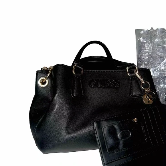 medium black and gold purse with wallet. - Picture 2 of 4